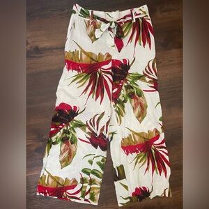JOIE linen blend tropical print pants